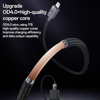 كابل يسيدو Yesido CA195 بقوة 27 واط (Type-C إلى Lightning) بطول 1.2 متر - تصميم معدني وقماش مضفر