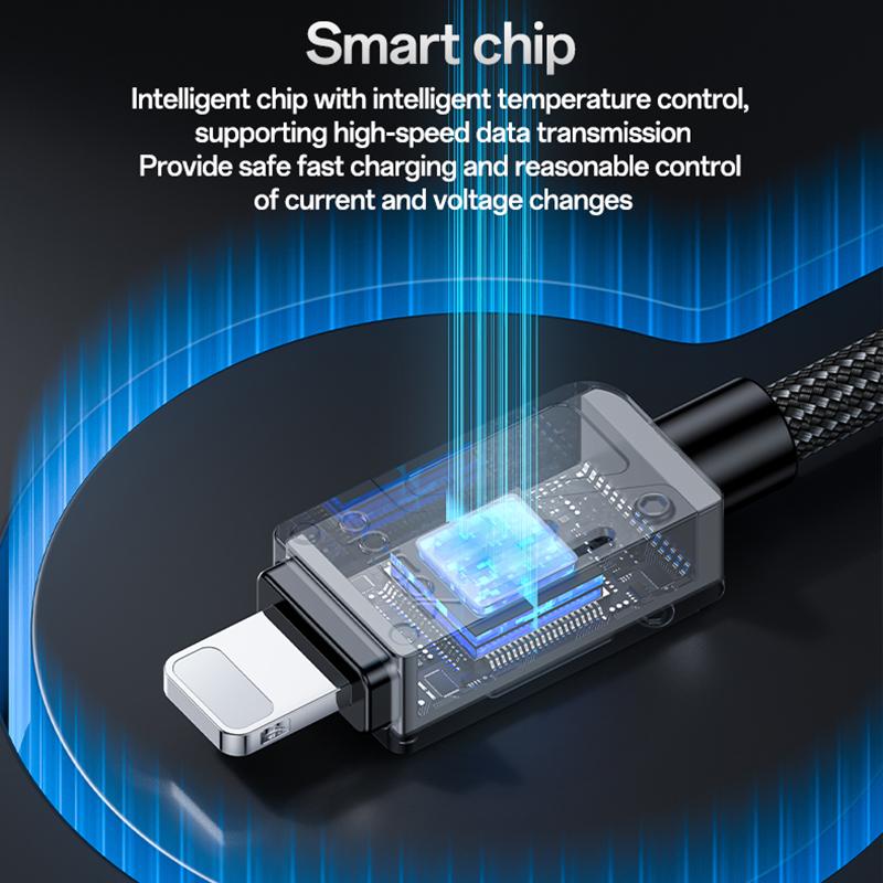 كابل يسيدو Yesido CA195 بقوة 27 واط (Type-C إلى Lightning) بطول 1.2 متر - تصميم معدني وقماش مضفر