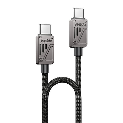 كابل يسيدو Yesido CA196 بقوة 60 واط (Type-C إلى Type-C) بطول 1.2 متر - تصميم من سبائك الزنك والقماش المضفر