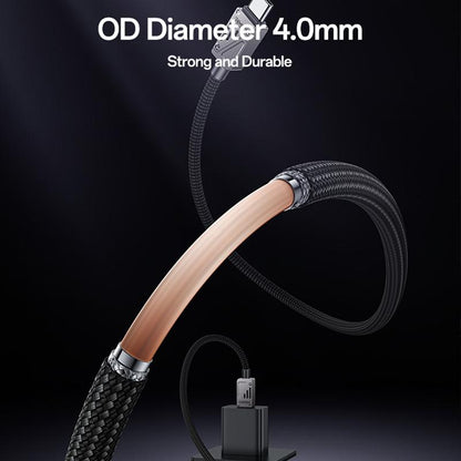 كابل يسيدو Yesido CA196 بقوة 60 واط (Type-C إلى Type-C) بطول 1.2 متر - تصميم من سبائك الزنك والقماش المضفر