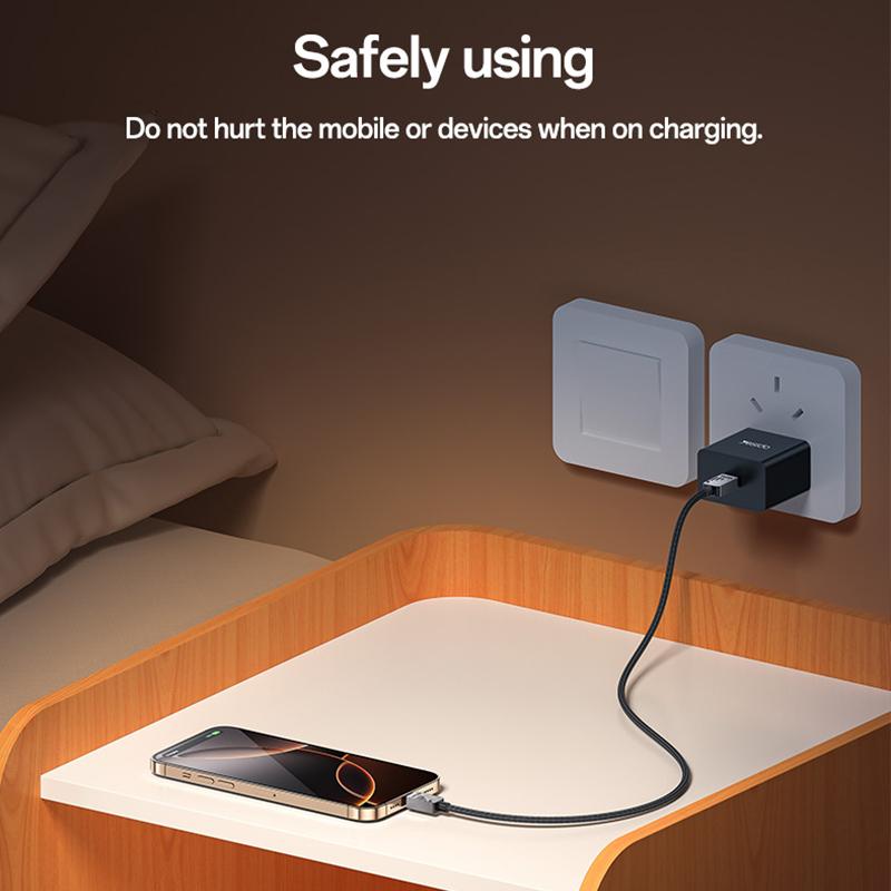 كابل يسيدو Yesido CA196 بقوة 60 واط (Type-C إلى Type-C) بطول 1.2 متر - تصميم من سبائك الزنك والقماش المضفر
