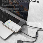 Yesido CA136C 2-in-1 60W USB-C to USB-C & Apple Watch Magnetic Charging Cable – Premium Braided Nylon Armor