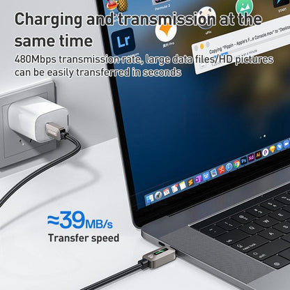 كابل يسيدو Yesido CA198 المضيء (Type-C إلى Type-C) بقوة 60 واط وطول 1.2 متر - شحن ذكي فائق السرعة