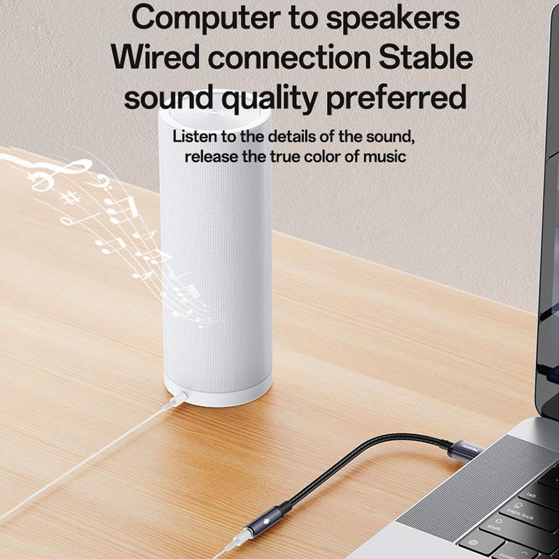 Yesido YAU46 USB to 3.5mm Digital Audio Jack Adapter – Premium DAC Chip (16bit/48KHZ), Aluminum Alloy Connectors & TPE Cable Supporting Voice Calls