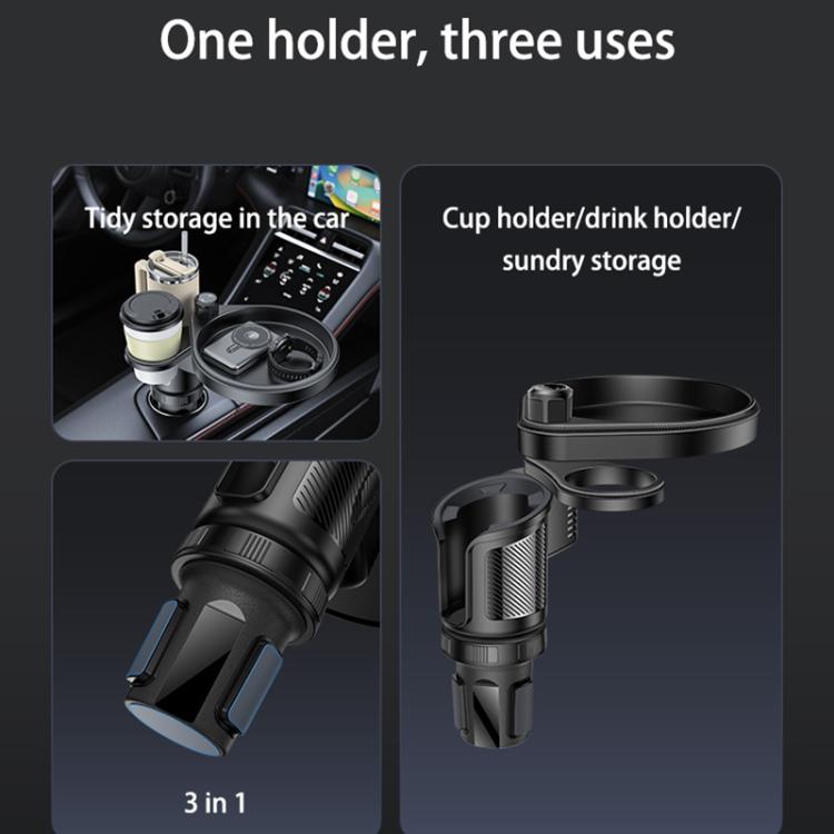 Yesido C180 3-in-1 Multifunctional Car Cup and Water Holder (Black)