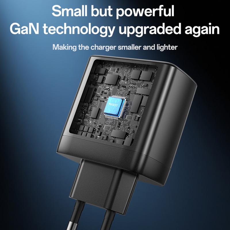 Yesido YC144C 65W GaN Fast Charger – 3 Ports (2C+1A) with 1.2m Type-C to Type-C Cable