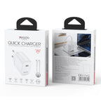 Yesido YC107 35W Single Port Fast Wall Charger – Type-C PD with Type-C to Type-C Cable