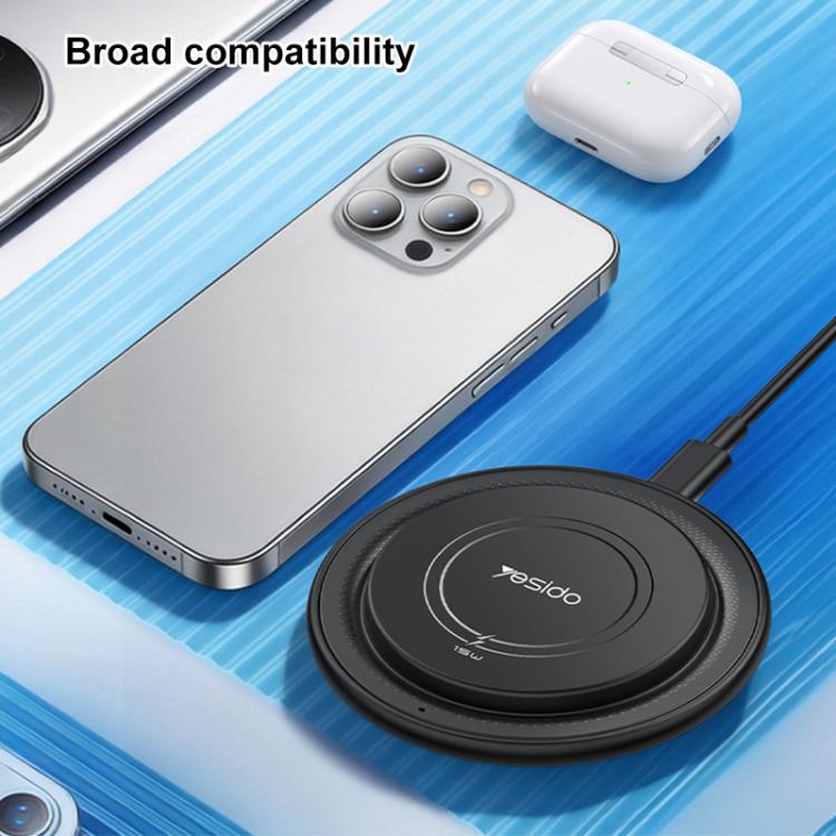Yesido DS39 15W Desktop Pad Magnetic Wireless Fast Charger with Smart Positioning
