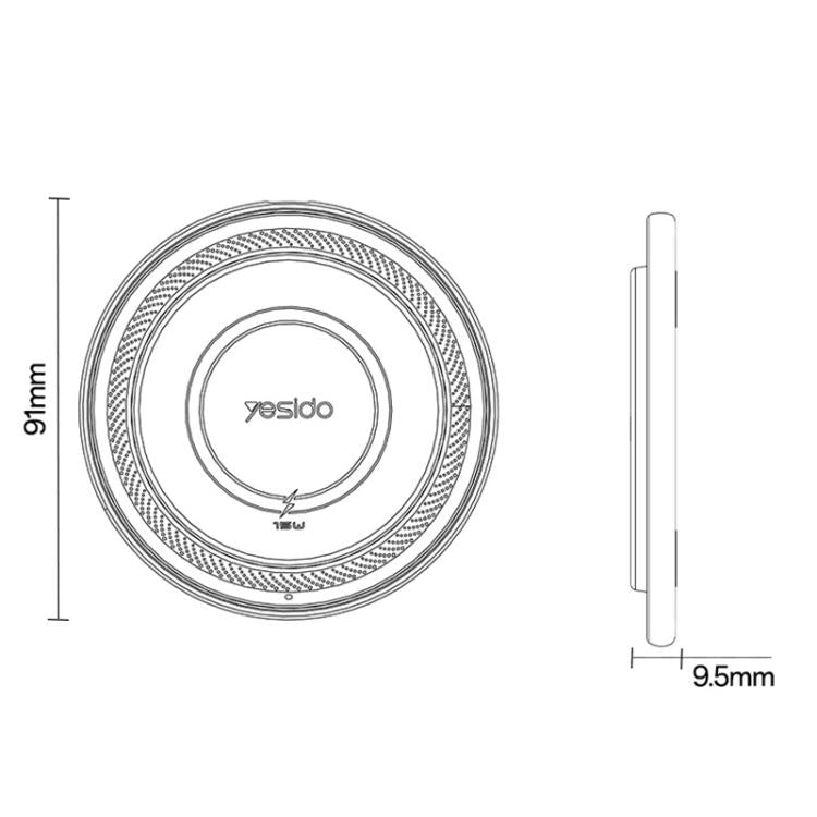 Yesido DS39 15W Desktop Pad Magnetic Wireless Fast Charger with Smart Positioning