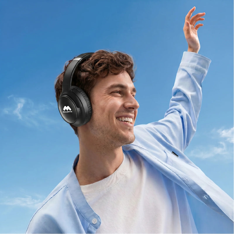 Majentik MH002 Wireless Headphones – Foldable Stereo Headset with Noise Isolation