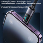 Yesido CA157 27W USB-C to Lightning Smart Charging Cable – 1.2m Braided Nylon with Real-time LED Power Display