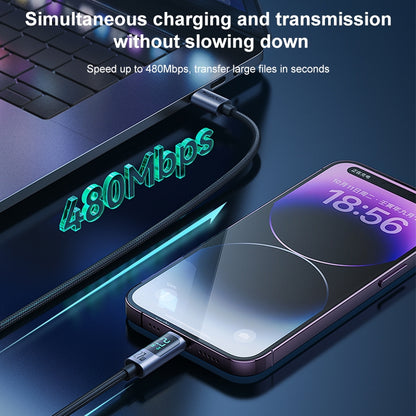 كابل يسيدو Yesido CA157 بطول 1.2 متر (Type-C إلى Lightning) بقوة 27 واط - مزود بشاشة LED لعرض سرعة الشحن