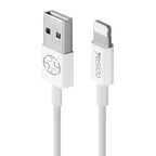 Yesido CA22 Standard 8-Pin Lightning Fast Charging Data Cable – 1.2m Flexible Round Armor Cable for iPhone (2.4A Max / White)