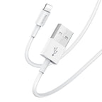 Yesido CA22 Standard 8-Pin Lightning Fast Charging Data Cable – 1.2m Flexible Round Armor Cable for iPhone (2.4A Max / White)