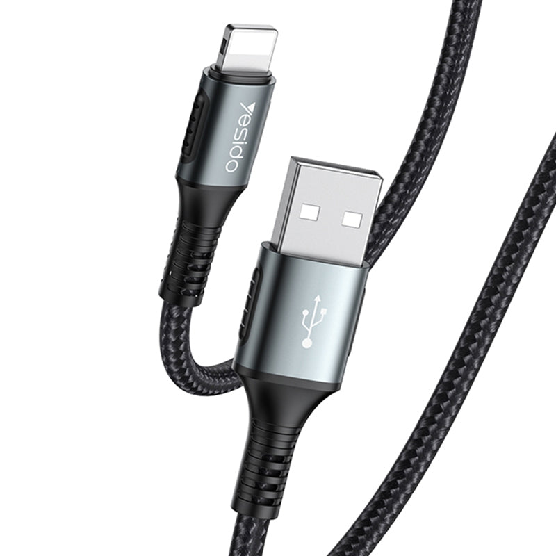 Yesido CA36 Micro USB Fast Charging Data Cable – 1.2m Heavy-Duty Cotton Braided Armor with USB 3.0 Interface & Metal Shell (3A Max)