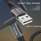 Yesido CA36 Micro USB Fast Charging Data Cable – 1.2m Heavy-Duty Cotton Braided Armor with USB 3.0 Interface & Metal Shell (3A Max)