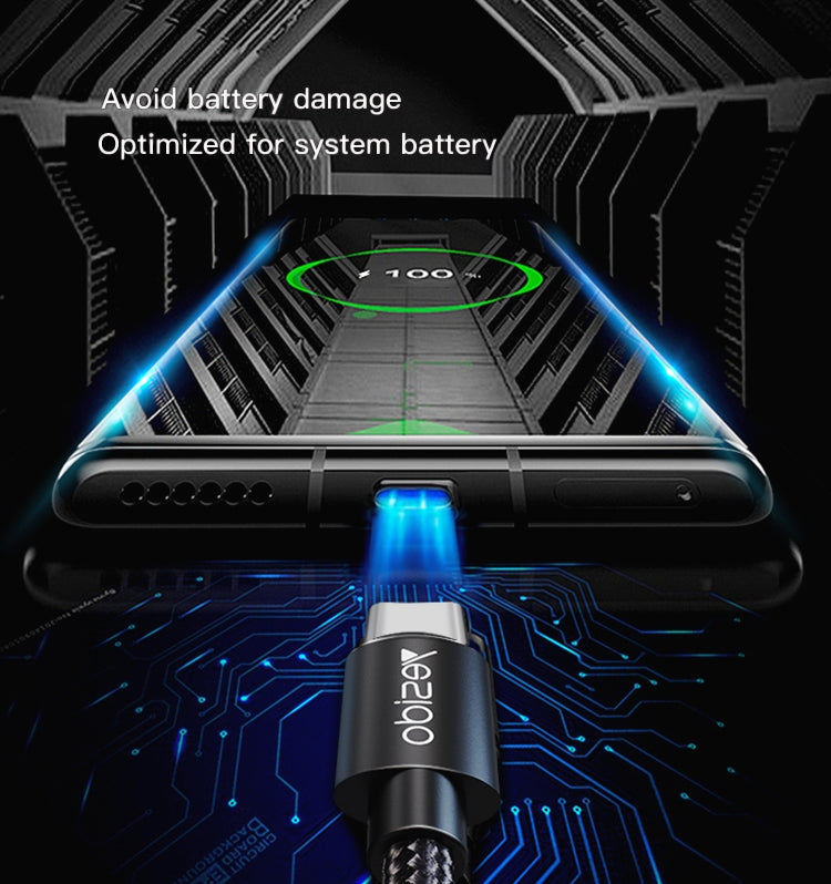 Yesido CA57 High-Output USB to Micro / Type-C Fast Charging Data Cable – 1.2m Heavy-Duty Nylon Braided Armor with Zinc Alloy Shells (2.4A Max)