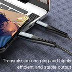 Yesido CA64 Type-C to Lightning Fast Charging Data Cable – 1.2m Heavy-Duty Nylon Braided Armor with Aluminum Alloy Shells (2.4A Max)