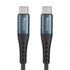 Yesido CA66 60W Type-C to Type-C Fast Charging Data Cable – 1.2m Heavy-Duty Nylon Braided Armor with Aluminum Alloy Shells
