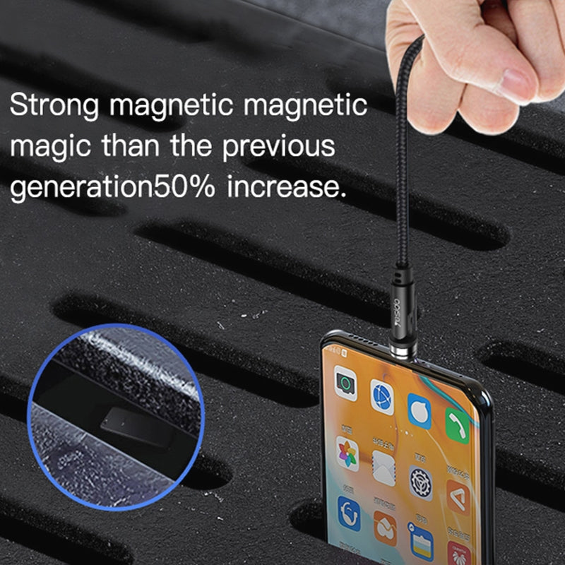 Yesido CA68 3-in-1 Magnetic Fast Charging Data Cable – 540-Degree Rotation Heavy-Duty Nylon Braided Cable (2.4A / 1m)