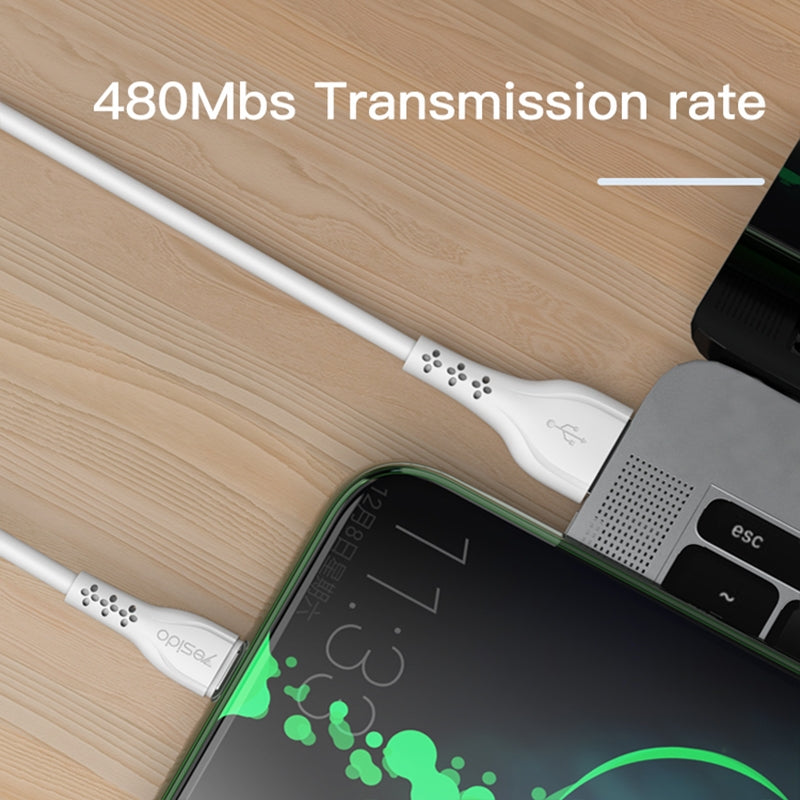 Yesido CA71 L-C Flexible TPE USB to Lightning Fast Charging Data Cable – 1m Reliable iOS Sync Cable (2A Output)