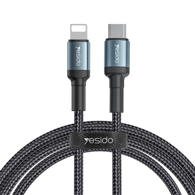 Yesido CA76 20W Type-C to Lightning PD Fast Charging Cable – 1.2m Heavy-Duty Nylon Braided Armor with Aluminum Alloy Shells