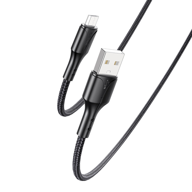 Yesido CA97 L-C Smart LED Display USB to Lightning Data Cable – 1.2m Heavy-Duty PP+PVC Braided Shielding with 2.4A Fast Charging