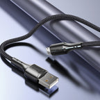 Yesido CA97 L-C Smart LED Display USB to Lightning Data Cable – 1.2m Heavy-Duty PP+PVC Braided Shielding with 2.4A Fast Charging