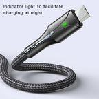 Yesido CA97 L-C Smart LED Display USB to Lightning Data Cable – 1.2m Heavy-Duty PP+PVC Braided Shielding with 2.4A Fast Charging