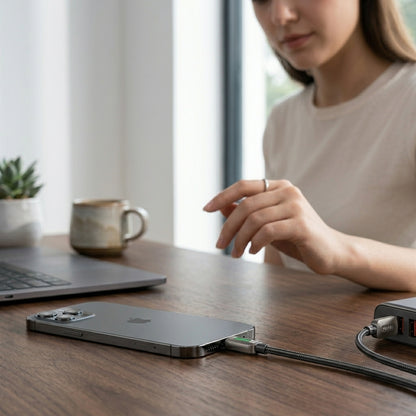 كابل يسيدو Yesido CA137C بطول 1.2 متر (USB-A إلى Type-C) بقوة 66 واط - شحن فائق السرعة وتصميم مضفر مصفح
