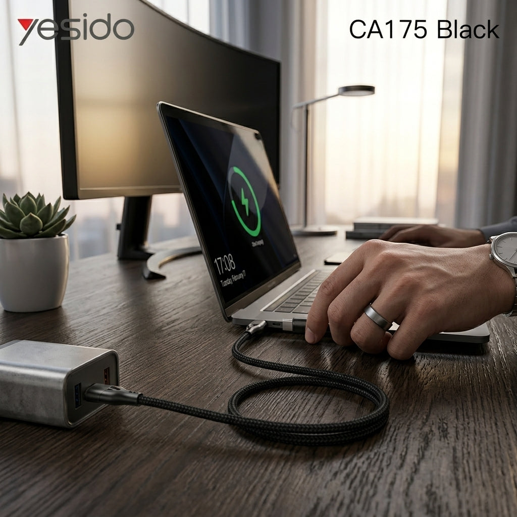 كابل يسيدو Yesido CA175 (Type-C إلى Type-C) بقوة 60 واط وطول 1 متر - أداء مستقر