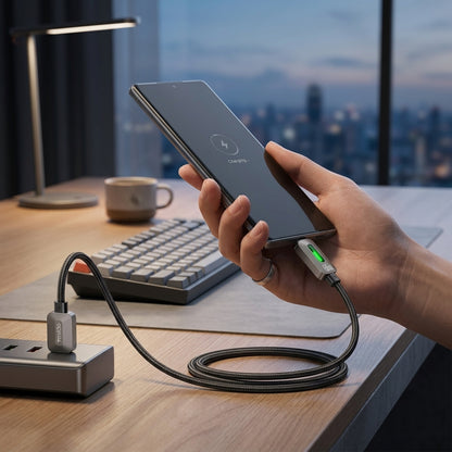 كابل يسيدو Yesido CA137C بطول 1.2 متر (USB-A إلى Type-C) بقوة 66 واط - شحن فائق السرعة وتصميم مضفر مصفح