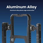 Majentik MR-005 Professional Smartphone Video Cage – Heavy-Duty Aluminum Rig with Detachable Dual Side Handles & Multi-Accessory Mounts