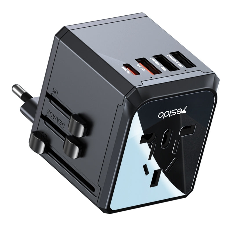 Yesido MC24 Universal Travel Adapter 2000W – 20W PD & 18W QC 3.0 with 4 USB/Type-C Ports