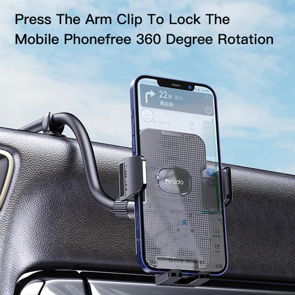 Yesido C137 Flexible 50cm Long Arm Car Phone Holder for Windshield and Dashboard