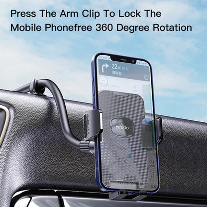 Yesido C137 Flexible 50cm Long Arm Car Phone Holder for Windshield and Dashboard