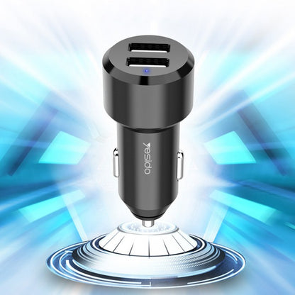 Yesido Y34 Compact Car Charger – Dual USB Ports 2.4A with Aluminum Alloy Shell
