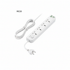 Yesido MC20 3250W Smart Power Strip – 4 AC Outlets & 4 Charging Ports (2 Meters Cable)