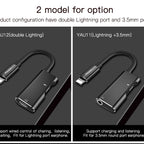 Yesido YAU11 2-in-1 Lightning & 3.5mm Audio Adapter