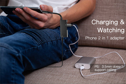Yesido YAU11 2-in-1 Lightning & 3.5mm Audio Adapter