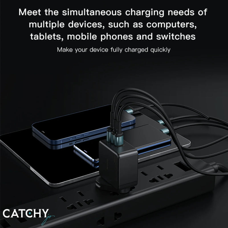 Yesido YC42 65W GaN Fast Wall Charger – Triple Port with Replaceable Plugs (EU+US+UK)