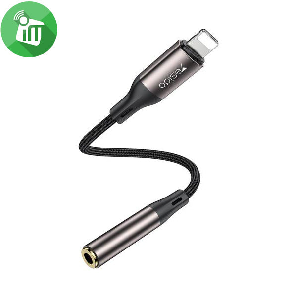 YAU45 Aluminum Alloy Strong SR Protection High Density Weaving IP to 3.5mm Audio Adapter