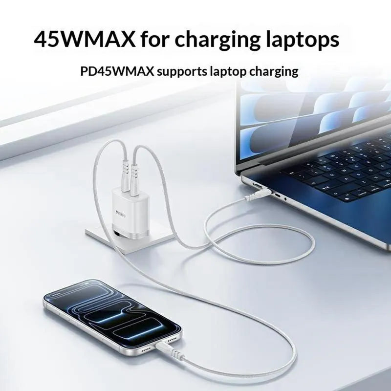 Yesido YC109 45W Dual USB-C PD Fast Wall Charger – Dual Port with Type-C to Type-C Cable