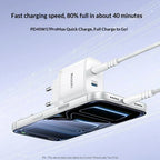 Yesido YC108 35W Dual Port Fast Wall Charger – 35W PD + 18W USB-A with Type-C to Type-C Cable