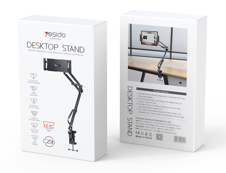 Yesido C296 Aluminum Desktop Stand - Ultra Support for Phones & Tablets