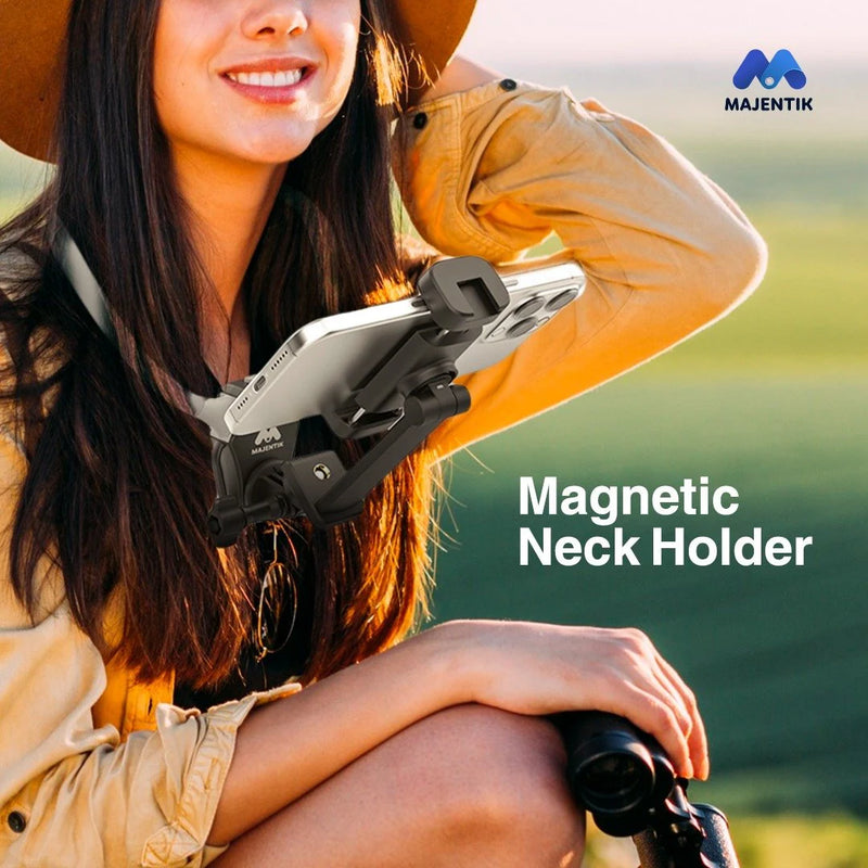 Majentik MR-001 Magnetic POV Neck Mount Holder – Flexible Skin-Friendly Silicone Rig with 360° Rotation & Quick Release