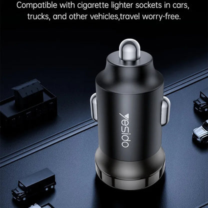 Yesido Y74 30W Fast Car Charger – High-Performance Type-C PD Port (Zinc Alloy Design)