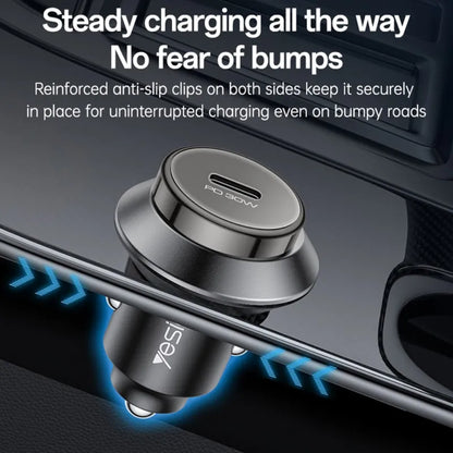 Yesido Y74 30W Fast Car Charger – High-Performance Type-C PD Port (Zinc Alloy Design)