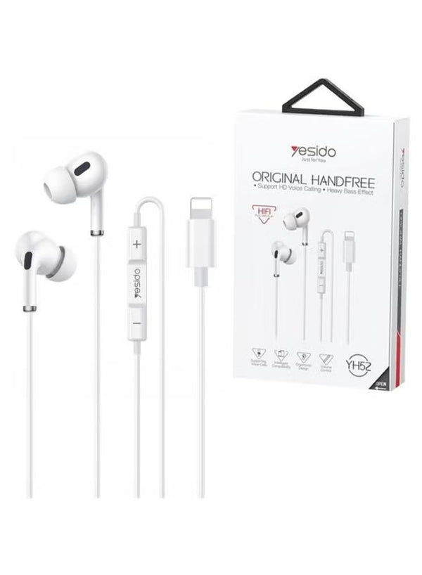 Yesido YH52 Headphones with Microphone Lightning White