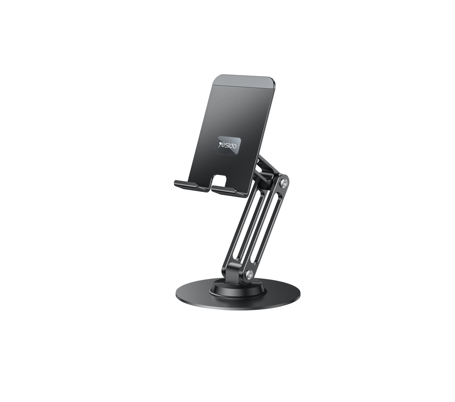 Yesido C300 360° Rotating Aluminum Desktop Stand - Foldable & Adjustable for Phones & Tablets